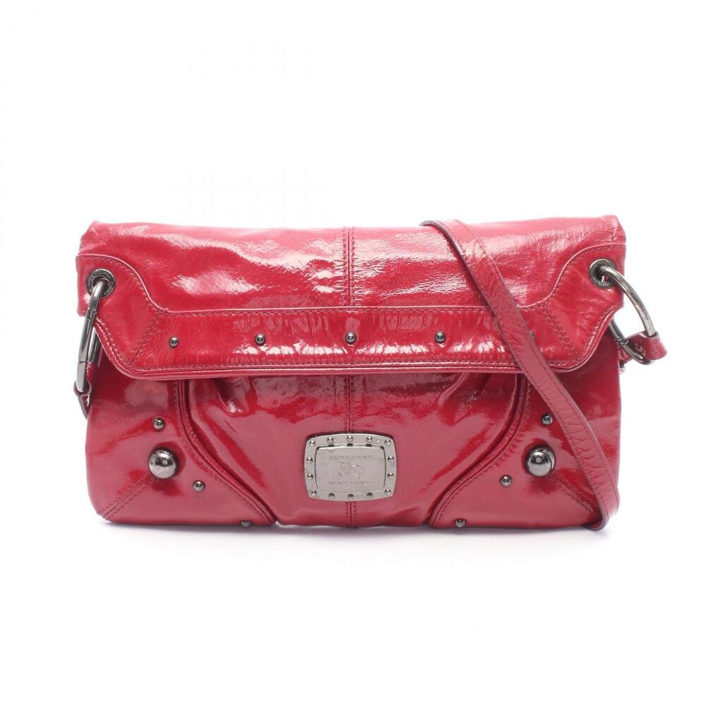 Burberry shoulder bag/handbag, patent leather, women's, red.